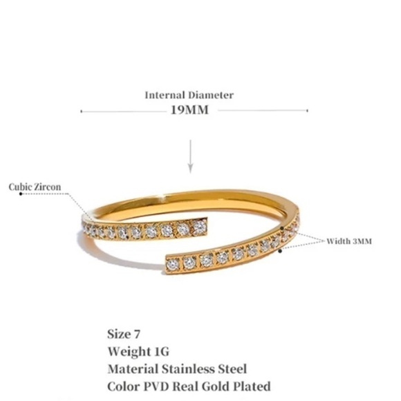 NEW Gold or Silver CZ Adjustable Twist Ring - Picture 10 of 14